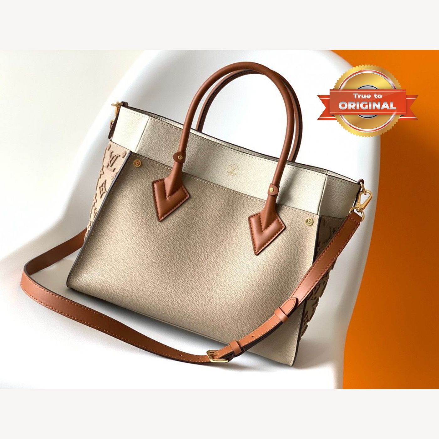 [True-to-ORIGINAL] Louis Vuitton On My Side MM Tote Bag Grey For Women 12in/31cm